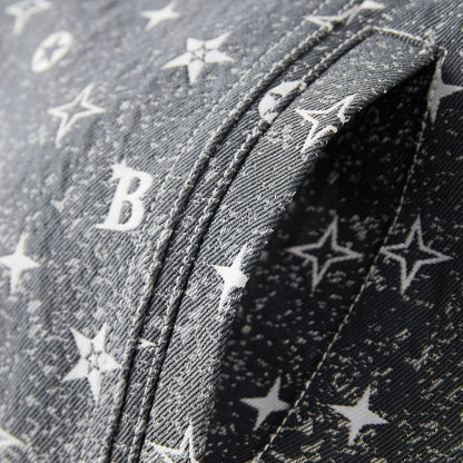 Men's Loose Fit 3D Jacquard Denim Jacket – White Gradient Design for Spring and Fall 6